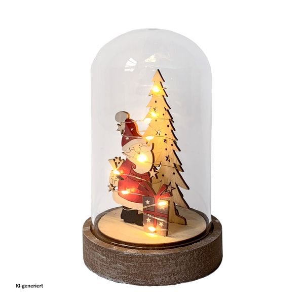 Produktbild: HTI-Living Beleuchtete Weihnachtsdekoration Weihnachtsmann mit Geschenk