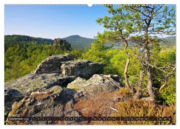Produktbild: Zittauer Gebirge - Deutschlands kleinstes Mittelgebirge (hochwertiger Premium Wandkalender 2026 DIN A2 quer), Kunstdruck in Hochglanz