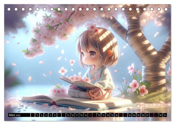 Produktbild: Anime Seasons: Ein Kalender voller lebendiger Manga-Szenen (Tischkalender 2026 DIN A5 quer), CALVENDO Monatskalender