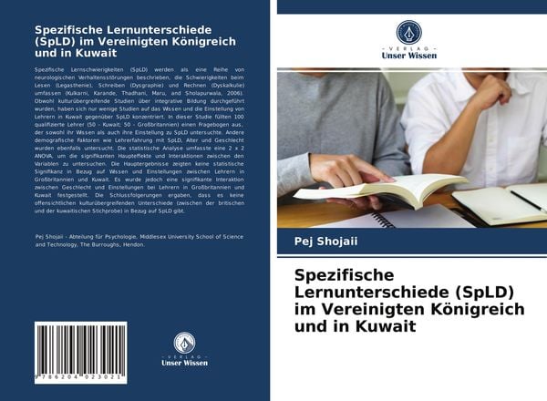 Produktbild: Spezifische Lernunterschiede (SpLD) im Vereinigten K&ouml;nigreich und in Kuwait