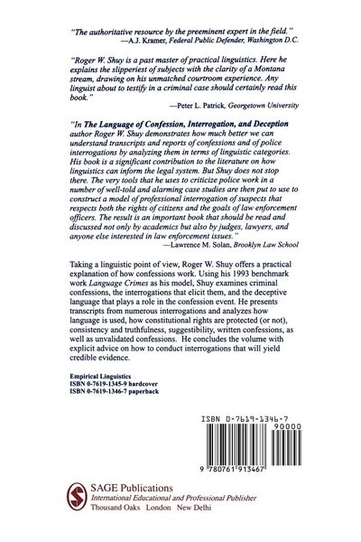 Produktbild: The Language of Confession, Interrogation, and Deception
