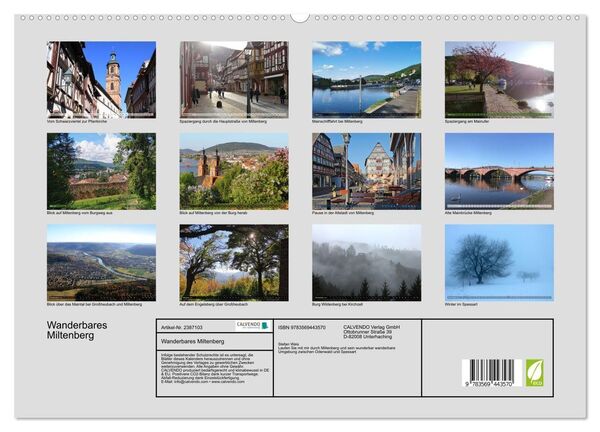 Produktbild: Wanderbares Miltenberg (hochwertiger Premium Wandkalender 2027 DIN A2 quer), Kunstdruck in Hochglanz