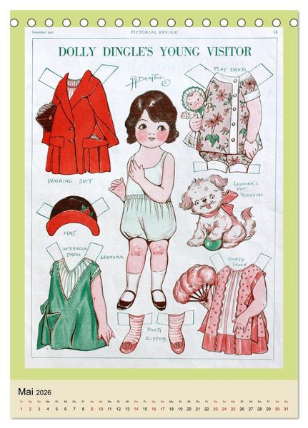Produktbild: Dolly Dingle Kalender - Anziehpuppen von Grace G. Drayton (Tischkalender 2026 DIN A5 hoch), CALVENDO Monatskalender