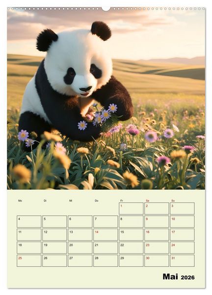 Produktbild: Ein pandastarkes Jahr - Flauschige Pandab&auml;ren zum Verlieben (hochwertiger Premium Wandkalender 2026 DIN A2 hoch), Kunstdruck in Hochglanz