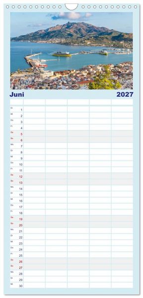 Produktbild: Familienplaner 2027 - Zakynthos - die liebenswerte Insel mit 5 Spalten (Wandkalender, 21 x 45 cm) CALVENDO