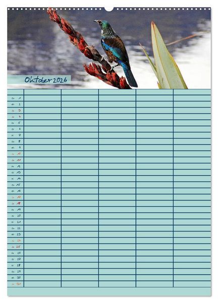 Produktbild: Tierischer Familienplaner (Wandkalender 2026 DIN A2 hoch), CALVENDO Monatskalender