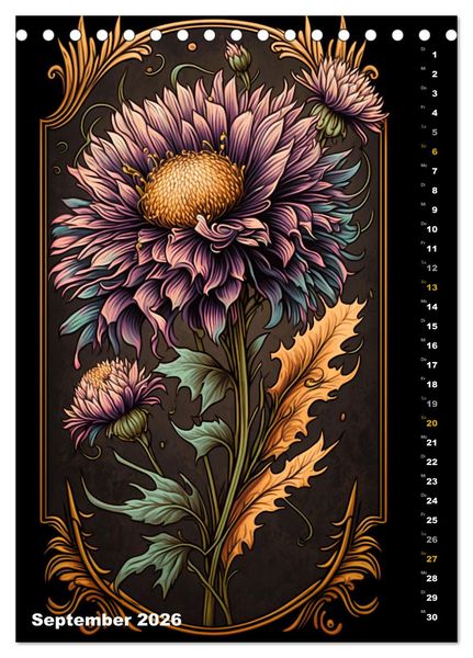 Produktbild: Jugendstil Blumen (Tischkalender 2026 DIN A5 hoch), CALVENDO Monatskalender