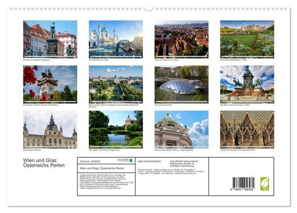 Produktbild: Wien und Graz. &Ouml;sterreichs Perlen (hochwertiger Premium Wandkalender 2026 DIN A2 quer), Kunstdruck in Hochglanz