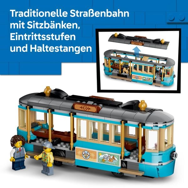 Produktbild: LEGO City 60506 Klassische Strandstra&szlig;enbahn, baubare Spielzeugeisenbahn f&uuml;r Kinder ab 7 Jahren