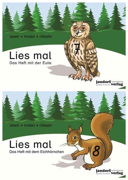 Lies mal - Die Hefte Band 7 und Band 8 im Paket (Eule und Eichhörnchen), Set von Peter Wachendorf,Anja Wachendorf, Jandorfverlag KG, 978-3-96081-119-0