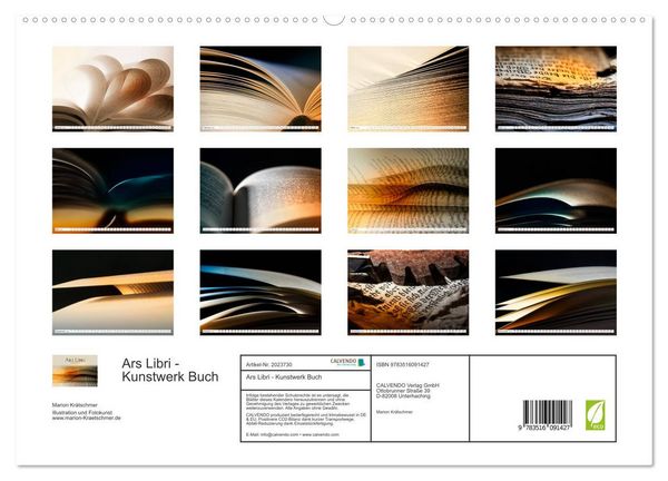 Produktbild: Ars Libri - Kunstwerk Buch (hochwertiger Premium Wandkalender 2026 DIN A2 quer), Kunstdruck in Hochglanz