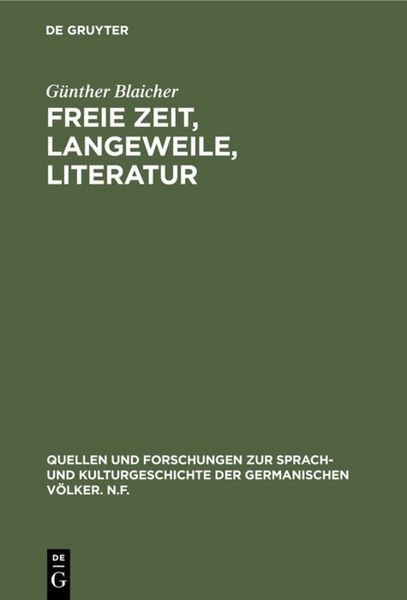 Produktbild: Freie Zeit, Langeweile, Literatur