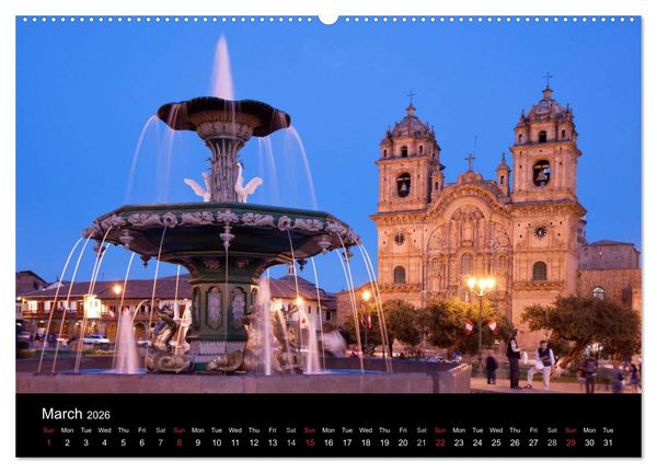 Produktbild: Peru - from the Andes to the Amazon / UK-Version (High Quality Premium Wall Calendar 2026 DIN A2 landscape),CALVENDO 12 Month Wall Calendar