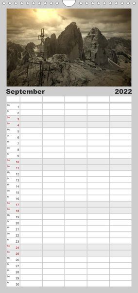 Produktbild: Drei Zinnen - S&uuml;dtirols Wahrzeichen - Familienplaner hoch (Wandkalender 2022 , 21 cm x 45 cm, hoch)