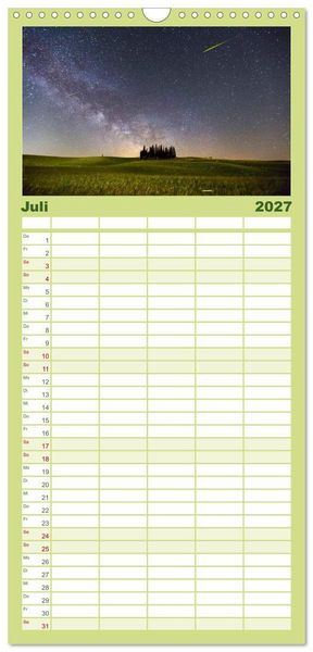 Produktbild: Familienplaner 2027 - Traumziel Toskana mit 5 Spalten (Wandkalender, 21 x 45 cm) CALVENDO