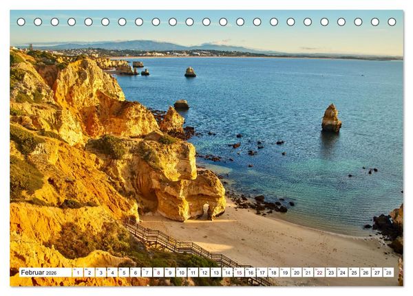 Produktbild: Algarve - Die sch&ouml;nste K&uuml;ste Europas (Tischkalender 2026 DIN A5 quer), CALVENDO Monatskalender