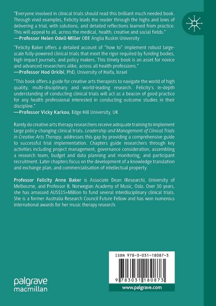 Produktbild: Leadership and Management of Clinical Trials in Creative Arts Therapy