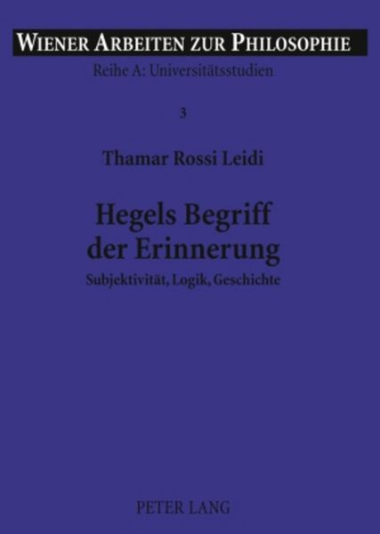 Produktbild: Hegels Begriff der Erinnerung