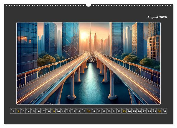 Produktbild: Zukunftsvision Megacity (Wandkalender 2026 DIN A2 quer), CALVENDO Monatskalender