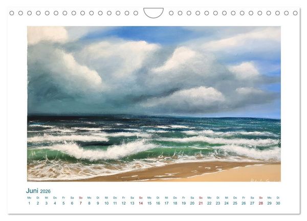 Produktbild: Wellenbrausen - Gemalte Wellen von Michaela Spreider (Wandkalender 2026 DIN A4 quer), CALVENDO Monatskalender