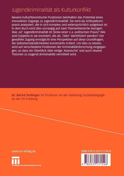Produktbild: Jugendkriminalit&auml;t als Kulturkonflikt