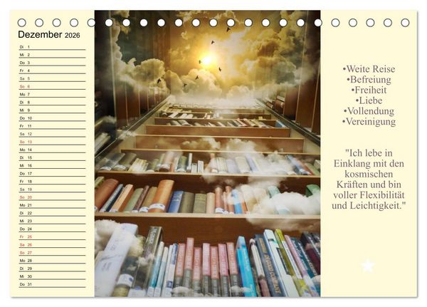 Produktbild: Tarot. Spirituell durch das Jahr (Tischkalender 2026 DIN A5 quer), CALVENDO Monatskalender