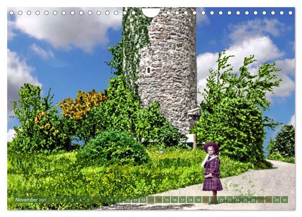 Produktbild: Aschersleben um 1900 &ndash; Auf der alten Burg - Kolorierte Schwarzwei&szlig;fotos (Wandkalender 2027 DIN A4 quer), CALVENDO Monatskalender