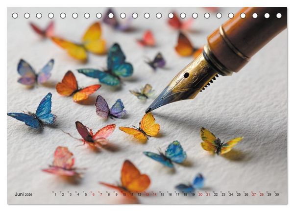 Produktbild: Die leise Magie der Kalligrafie (Tischkalender 2026 DIN A5 quer), CALVENDO Monatskalender