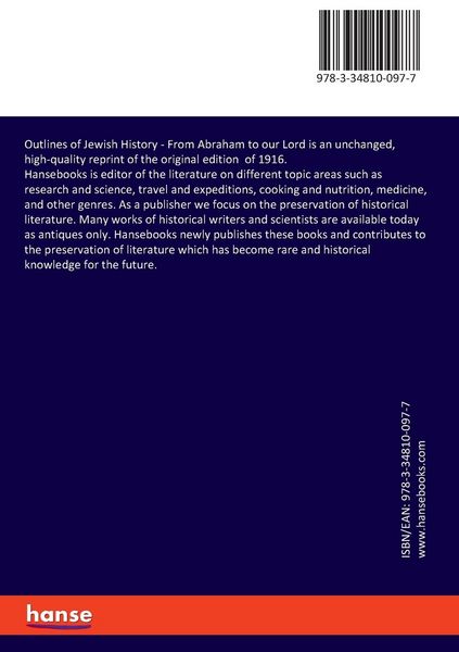 Produktbild: Outlines of Jewish History