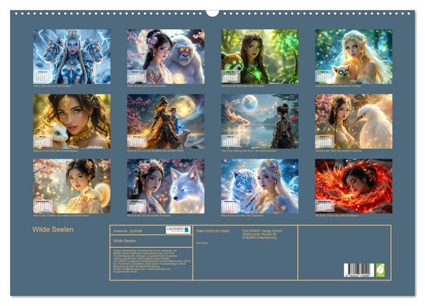 Produktbild: Wilde Seelen (Wandkalender 2026 DIN A2 quer), CALVENDO Monatskalender