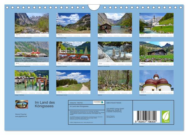 Produktbild: Im Land des K&ouml;nigssees (Wandkalender 2026 DIN A4 quer), CALVENDO Monatskalender