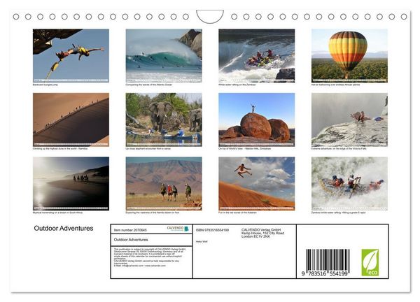 Produktbild: Outdoor Adventures (Wall Calendar 2026 DIN A4 landscape), CALVENDO 12 Month Wall Calendar