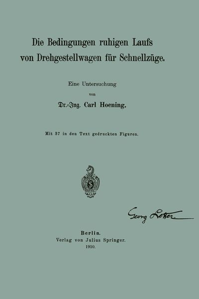 Produktbild: Die Bedingungen ruhigen Laufs von Drehgestellwagen f&uuml;r Schnellz&uuml;ge