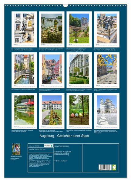 Produktbild: Augsburg - Gesichter einer Stadt (Wandkalender 2026 DIN A2 hoch), CALVENDO Monatskalender