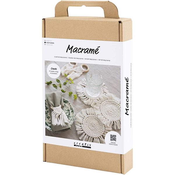 Produktbild: Creativ Company DIY Sets Macram&eacute; Kreativ Set Macram&eacute;, Creme, Tischdeko, Kreativ Box