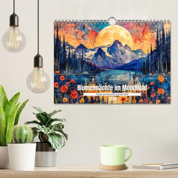 Produktbild: Blumenn&auml;chte im Mondlicht - Poesie des Himmels und der Erde (Wandkalender 2026 DIN A4 quer), CALVENDO Monatskalender