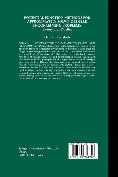 Produktbild: Potential Function Methods for Approximately Solving Linear Programming Problems: Theory and Practice