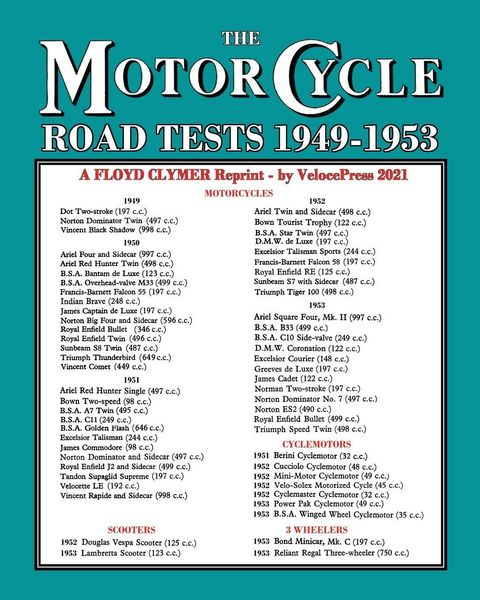 Produktbild: MOTORCYCLE ROAD TESTS 1949-1953 (From the Motor Cycle magazine UK)