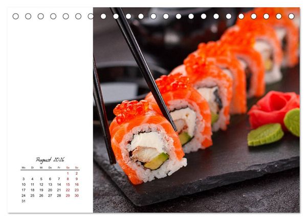 Produktbild: Sashimi und Sushi. Japans K&ouml;stlichkeiten (Tischkalender 2026 DIN A5 quer), CALVENDO Monatskalender