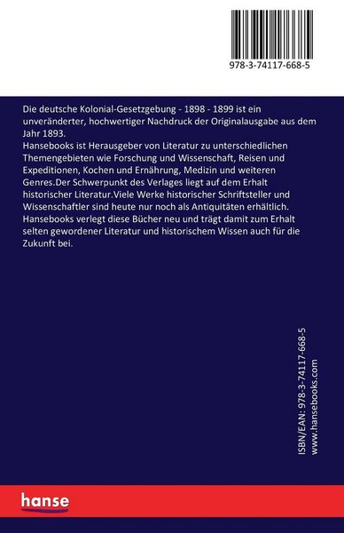 Produktbild: Die deutsche Kolonial-Gesetzgebung
