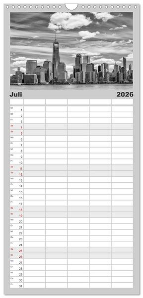 Produktbild: Familienplaner 2026 - NEW YORK Urbaner Flair mit 5 Spalten (Wandkalender, 21 x 45 cm) CALVENDO