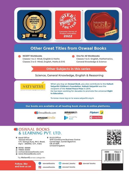 Produktbild: Oswaal One For All Olympiad Previous Years' Solved Papers, Class-4 General Knowledge Book (For 2022-23 Exam)