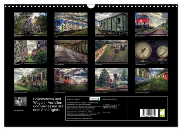 Produktbild: Lokomotiven und Wagen - Verfallen und vergessen auf dem Abstellgleis (Wandkalender 2026 DIN A3 quer), CALVENDO Monatskalender