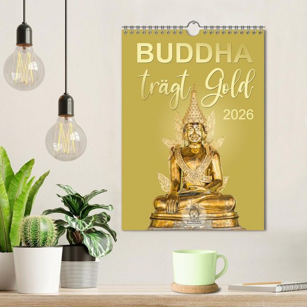 Produktbild: Buddha tr&auml;gt Gold (Wandkalender 2026 DIN A4 hoch), CALVENDO Monatskalender