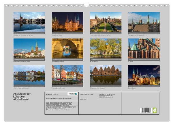 Produktbild: Ansichten der L&uuml;becker Altstadtinsel (Wandkalender 2026 DIN A2 quer), CALVENDO Monatskalender