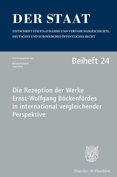 Produktbild: Die Rezeption der Werke Ernst-Wolfgang B&ouml;ckenf&ouml;rdes in international vergleichender Perspektive.