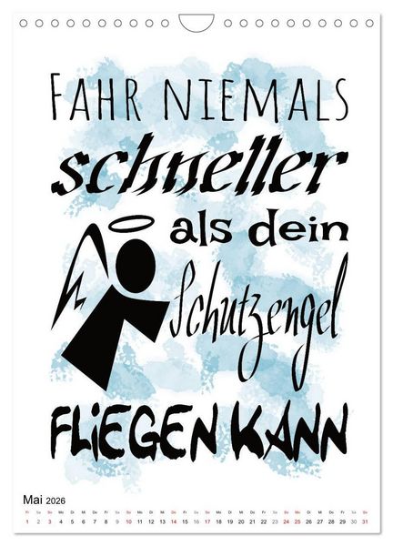 Produktbild: Biker-Spr&uuml;che (Wandkalender 2026 DIN A4 hoch), CALVENDO Monatskalender