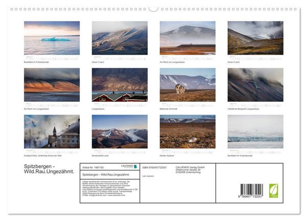 Produktbild: Spitzbergen - Wild.Rau.Ungez&auml;hmt. (hochwertiger Premium Wandkalender 2026 DIN A2 quer), Kunstdruck in Hochglanz