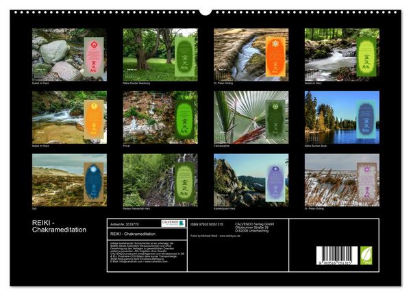 Produktbild: REIKI - Chakrameditation (hochwertiger Premium Wandkalender 2026 DIN A2 quer), Kunstdruck in Hochglanz