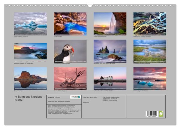 Produktbild: Im Bann des Nordens - Island (Wandkalender 2026 DIN A2 quer), CALVENDO Monatskalender